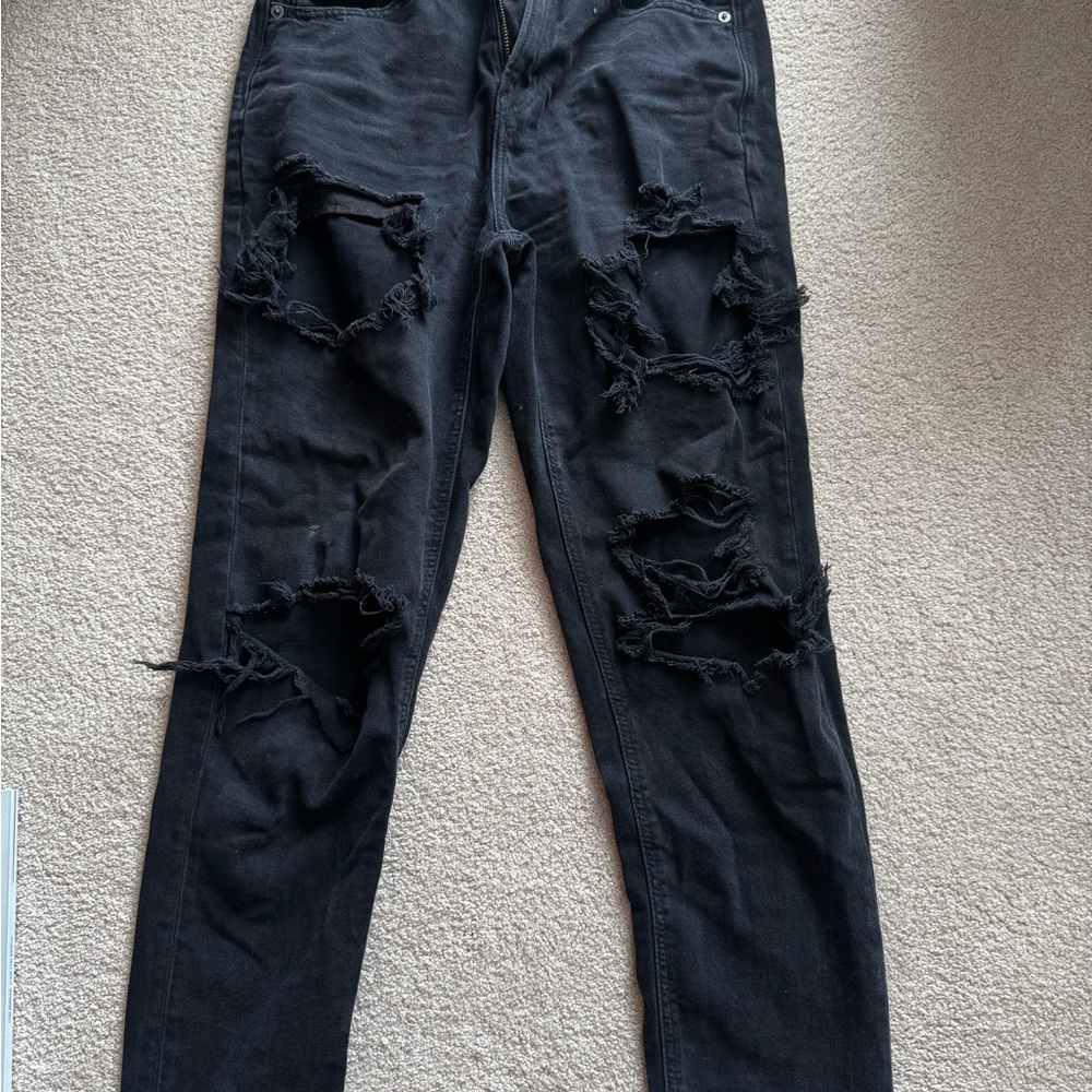 American Eagle Black Distressed Jeans
